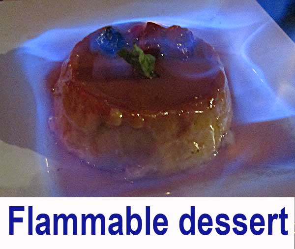 Flamable Puerto Rican rum desert