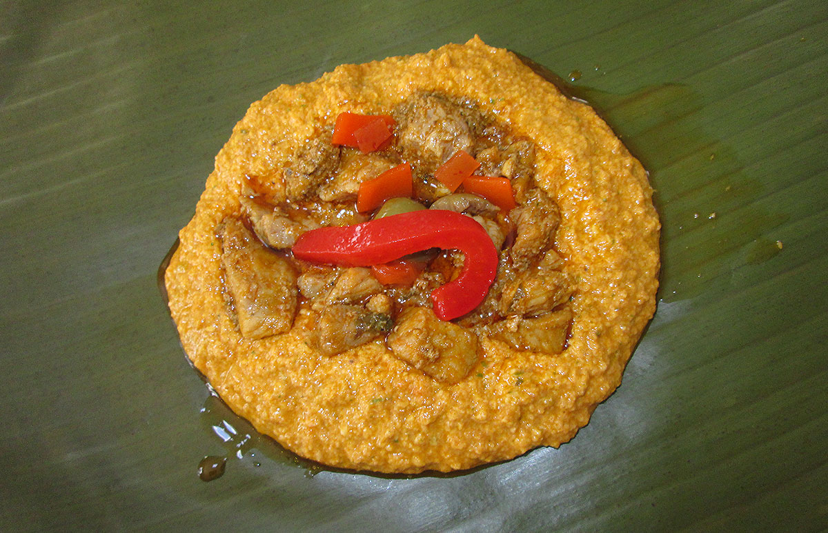 A Puerto Rican pastel with all the ingredients.