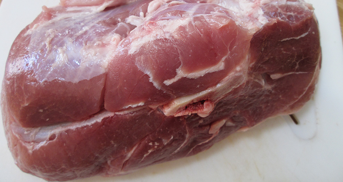A hind leg of the pork.